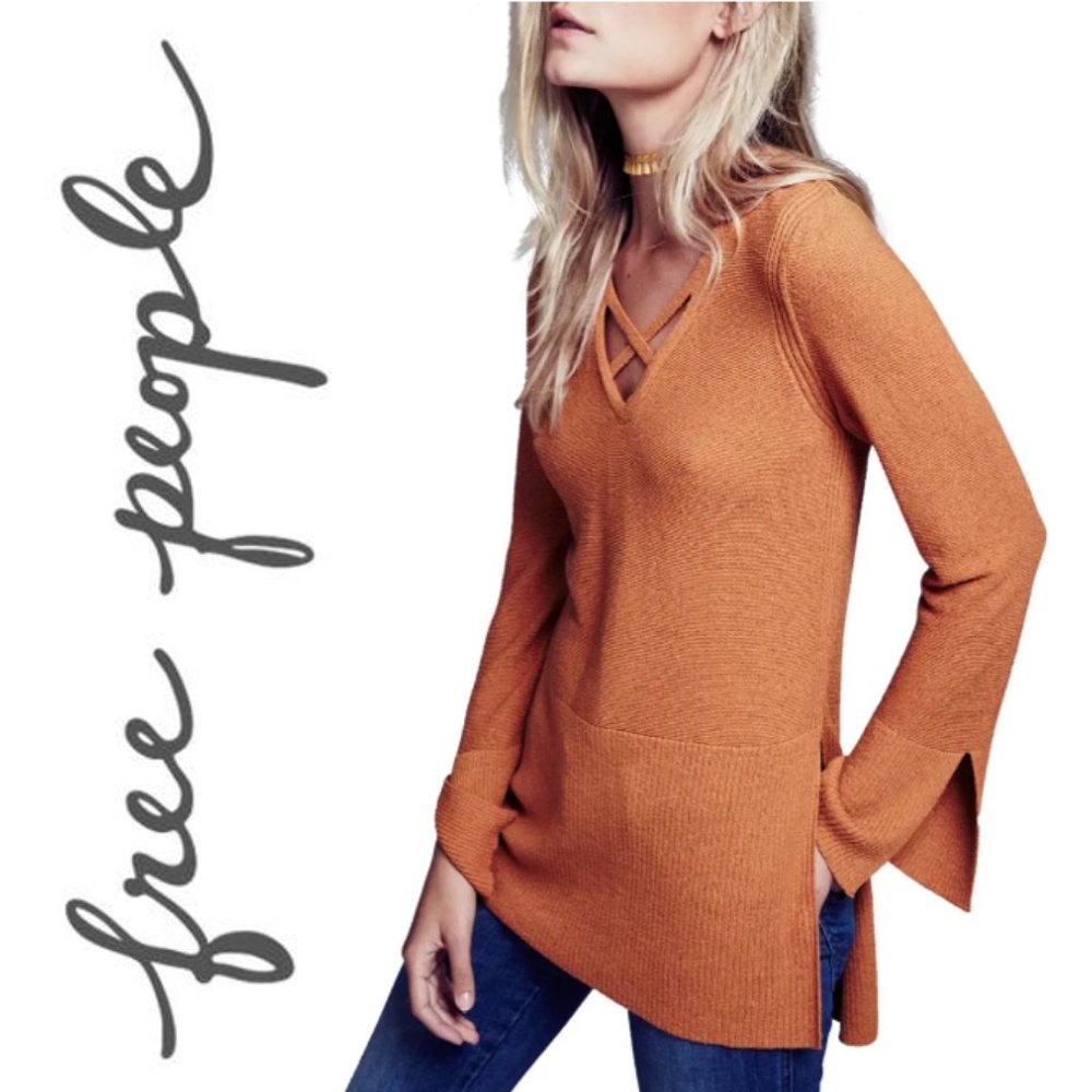 Free People Criss Cross Sweater Tunic